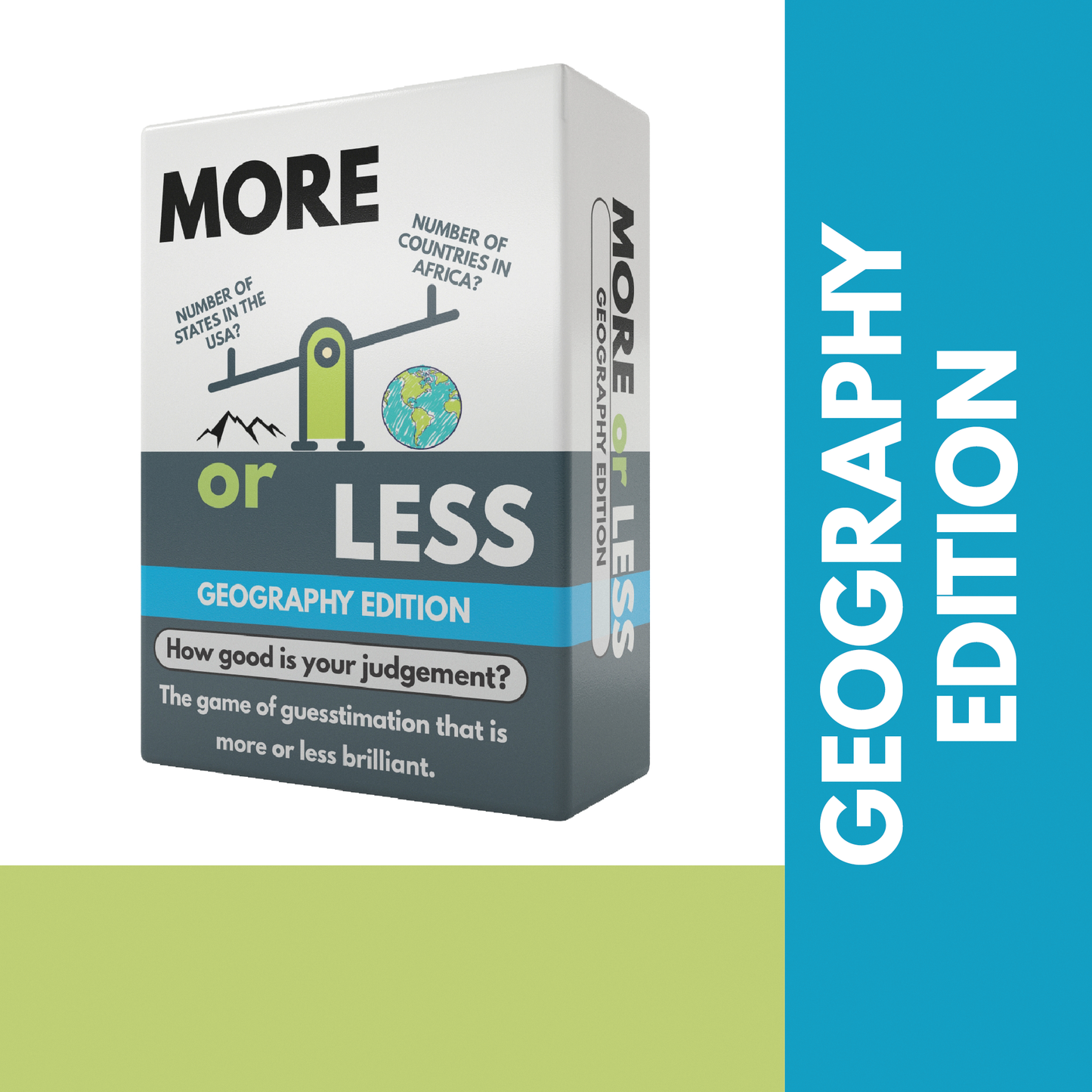 More or Less Card Game Bundle of 5 - Original / Geography / History / Science & Nature & Sport! Over 1,500 Questions
