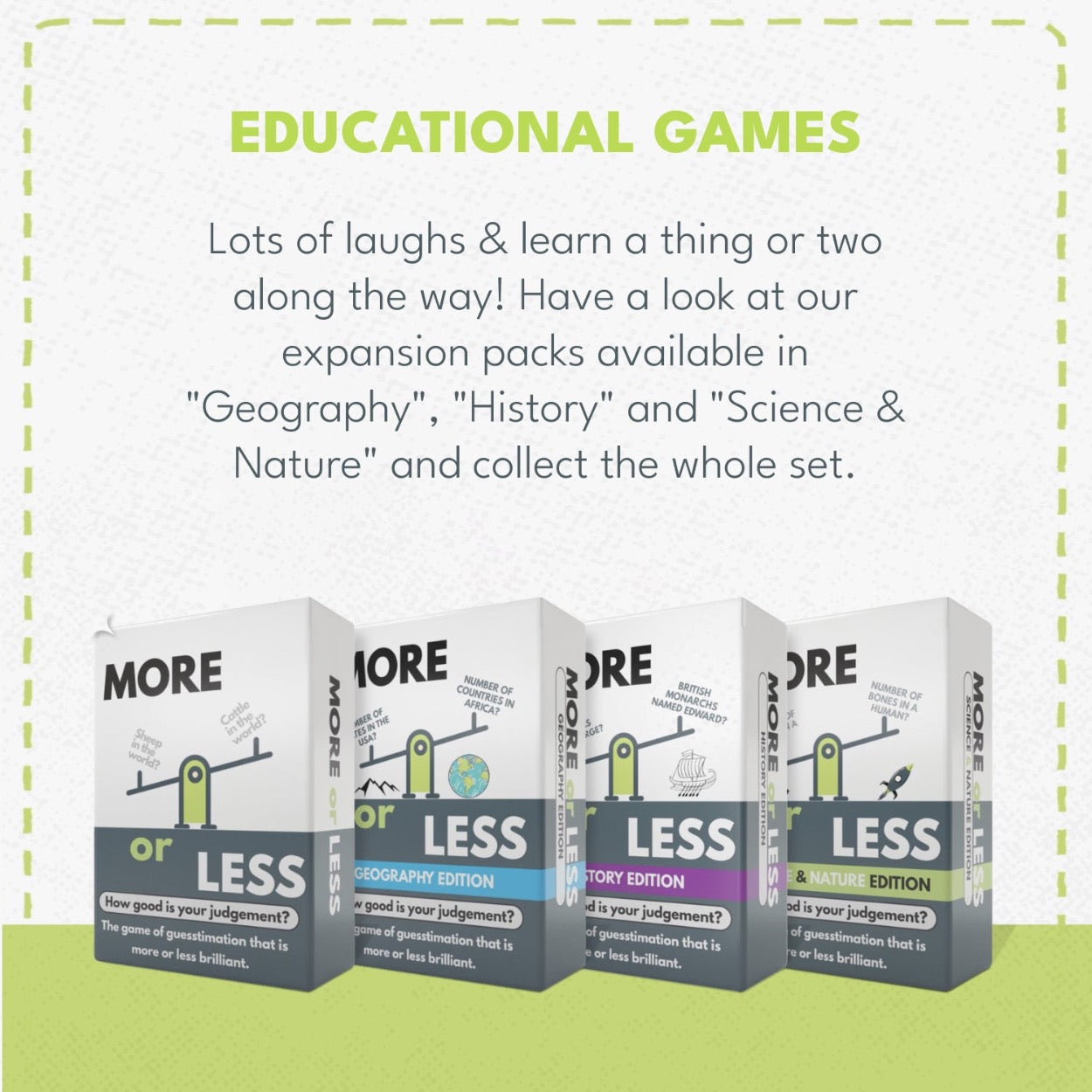 More or Less Card Game Bundle of 2 - Original & Science & Nature Edition