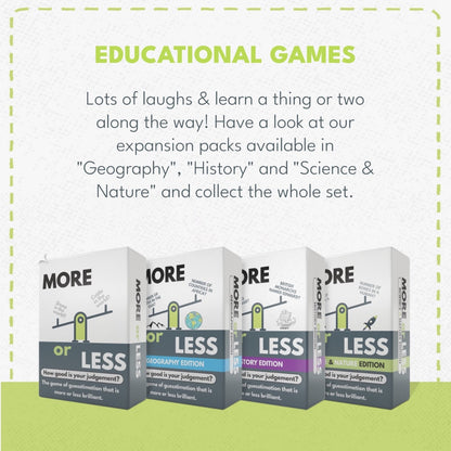 More or Less Card Game Bundle of 2 - Original & Science & Nature Edition